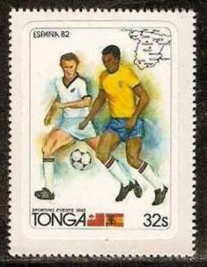 TONGA 1982 WORLD CUP FOOTBALL, SPAIN, BALL CONTROL, PLAYERS ODD SHAPED, SELF ...