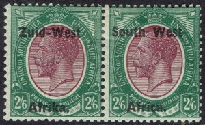 SOUTH WEST AFRICA 1923 KGV 2/6 PAIR SETTING I  