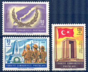Turkey 1965 Military Dardanelles Victories Mi 1941/3 MNH