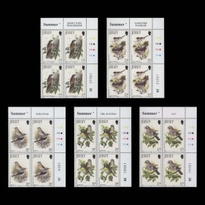Jersey 1993 (MNH) Summer Birds traffic light/plate blocks
