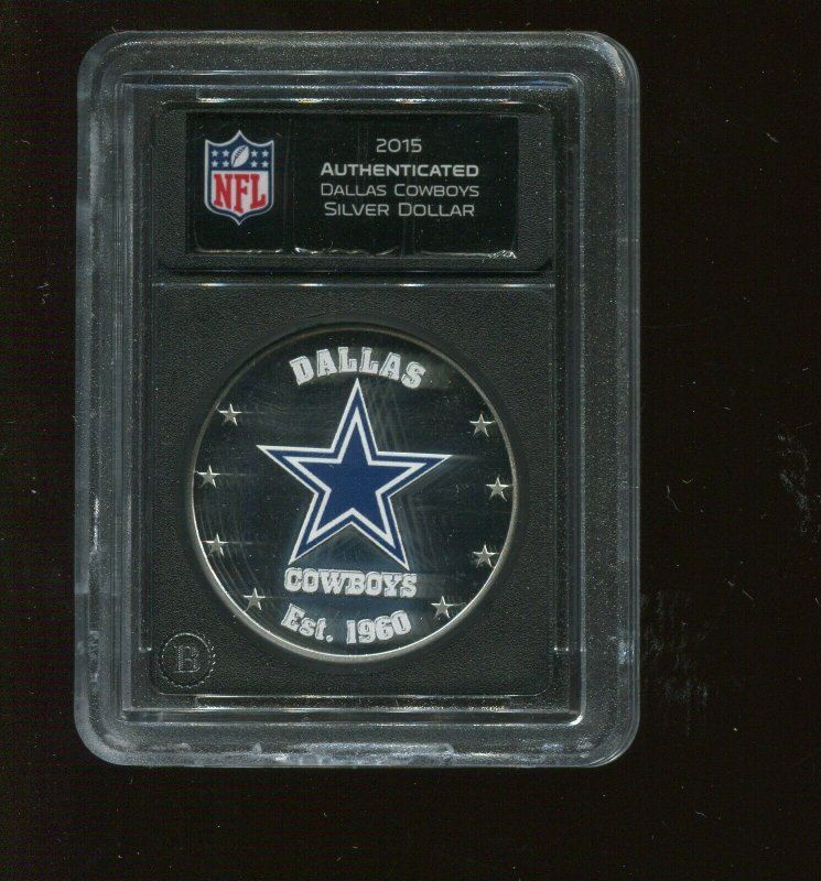 2015 DALLAS COWBOYS NFL FIJI SILVER DOLLAR BRADFORD EXCHANGE (DC MCP BOX)