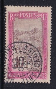 Malagasy Republic  #84  used 1922  sedan chair 10c  rose and brown