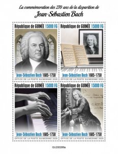 GUINEA - 2020 - Johann Sebastian Bach - Perf 4v Sheet - Mint Never Hinged