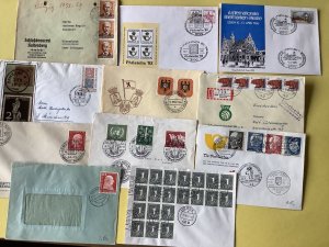 Germany 11 vintage  postal stamps cover items Ref A588 