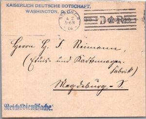SCHALLSTAMPS GERMANY REICH 1906 POSTAL HISTORY OFFICIAL SEALED COVER CANC BERLIN