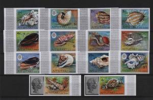 Aitutaki Shells/Marine Life Mi#94-105B MNH Rare!!!