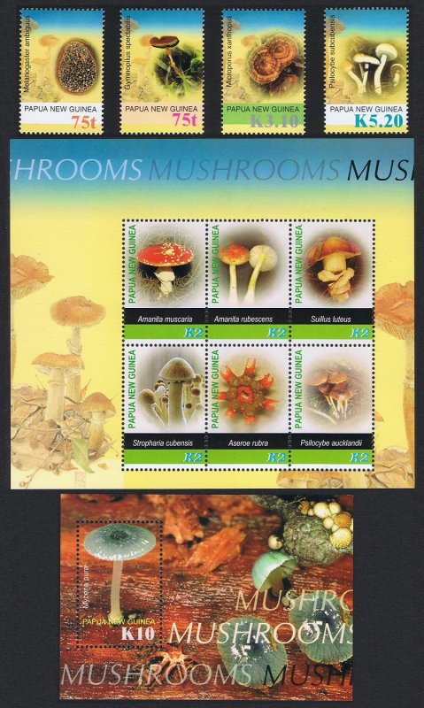 Papua NG Mushrooms Fungi 4v+Sheetlet of 6v+MS 2005 MNH SC#1176-1181