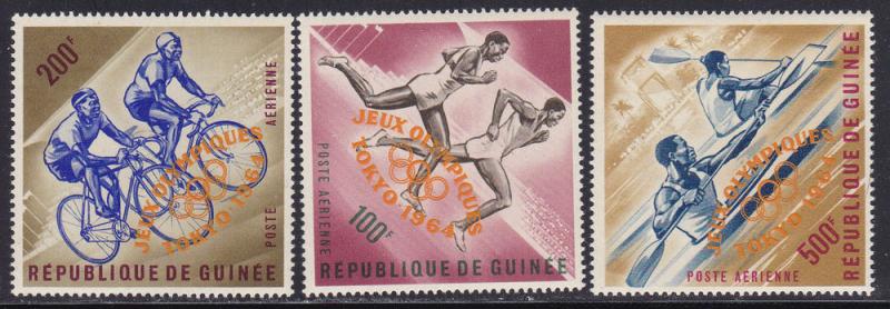 Guinea # C58-60, Sports, Orange Ovpt. Mint NH 1/2 Cat.