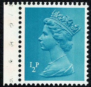 GB ½p turquoise OCP/PVA 2B 9.5mm Thin value ex DP3, DP7. 25p stitched bookle...