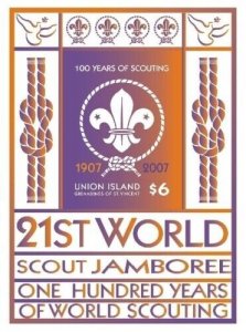 Union Island 2007 - Boy Scouts Centenary - Stamp Souvenir sheet Scott #321 - MNH