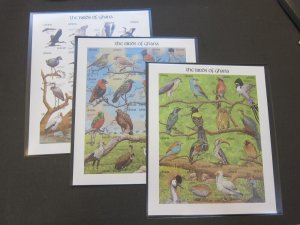 Ghana 1991 Sc 1343-5 Imperf. Bird set MNH