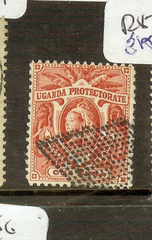 UGANDA  (P2605B) QV  1A  SG84 RARE GONDEROKA GRID CANCEL  VFU