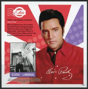 LIBERIA  2016 ELVIS PRESLEY FIRST LAS VEGAS CONCERT  SOUVENIR SHEET  MINT NH