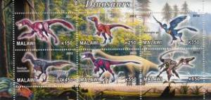 Malawi 2012 Dinosaurs Prehistorics Wild Animals Nature M/S Stamps MNH (4) perf