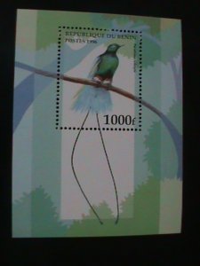 ​BENIN-1996 LOVELY COLORFUL BEAUTIFULO BIRDS-MNH S/S-VF-HARD TO FIND- LAST ONE