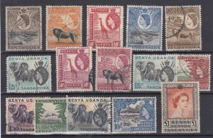 Kenya Uganda and Tanganyika QEII 1954 Set To £1 SG167/180 VFU BP8373