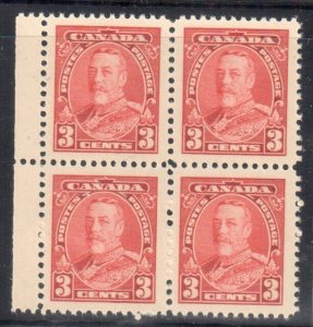 Canada #219, 221 Mint XF NH Block of 4 -- Gum side is a perfection