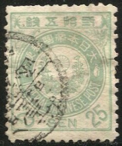 JAPAN 1888 Sc 82 25s New Koban Used VF, partial cancel, Sakura 88