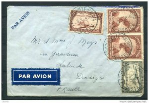 Belgian Congo 1935 - Air mail cover Leopoldville to Lalinde France