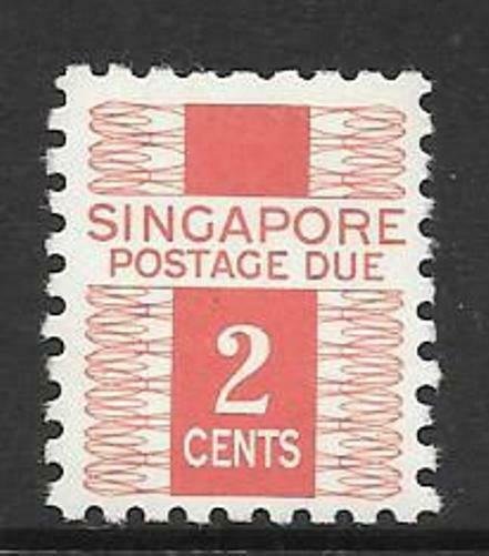 SINGAPORE SGD2 1968 2c RED POSTAGE DUES MNH