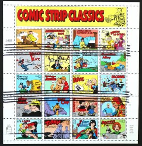 U.S. Used #3000 32c Comic Strip Classics Sheet of 20. Scarce Used!