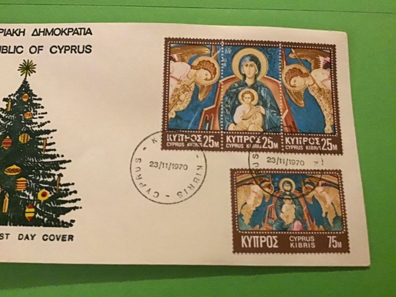 Cyprus First Day Cover Christmas Tree 1970 Stamp Cover R43218