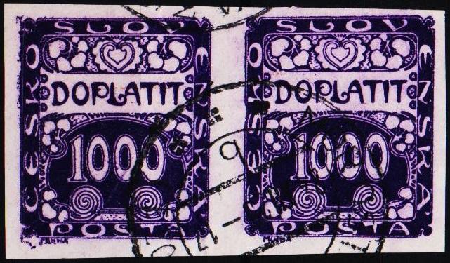 Czechoslovakia. 1919 10000h(Pair) S.G.D36 Fine Used