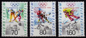 Liechtenstein 1991 MNH Stamp Scott 973-975 Sport Olympic Games Skiing Ice Hockey