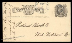 USA 1880 SUTHERLAND FALLS Vermont Marble Postal Card Cover 96397