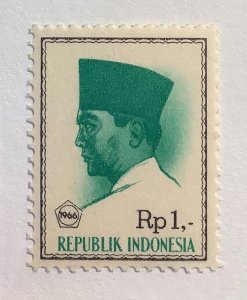 Indonesia 1966-67 Scott 680 MH - 1r,  President Sukarno