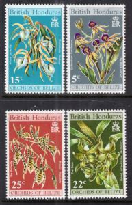 British Honduras 255-258 Orchids MNH VF