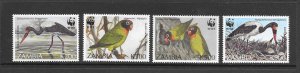 BIRDS - ZAMBIA #654-7  WWF  MNH