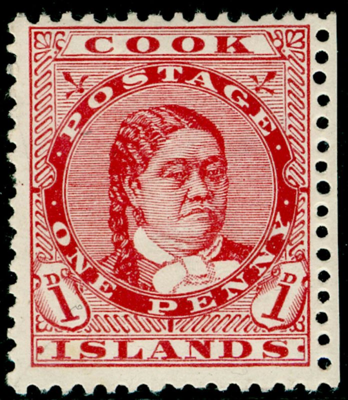 COOK ISLANDS SG40, 1d red, M MINT. Cat £13. PERF 14