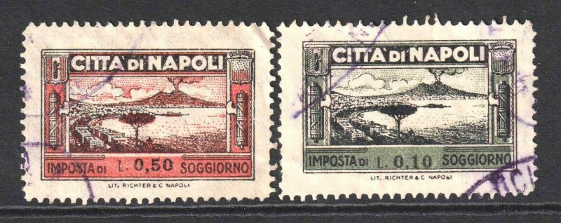 ITALY CITTA DI NAPOLI LOCAL REVENUE STAMPS x2 CDS VF COLLECTION LOT