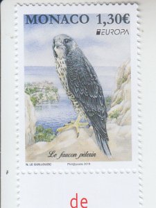 2019 Monaco Peregrine Falcon - Europa (Scott NA) MNH