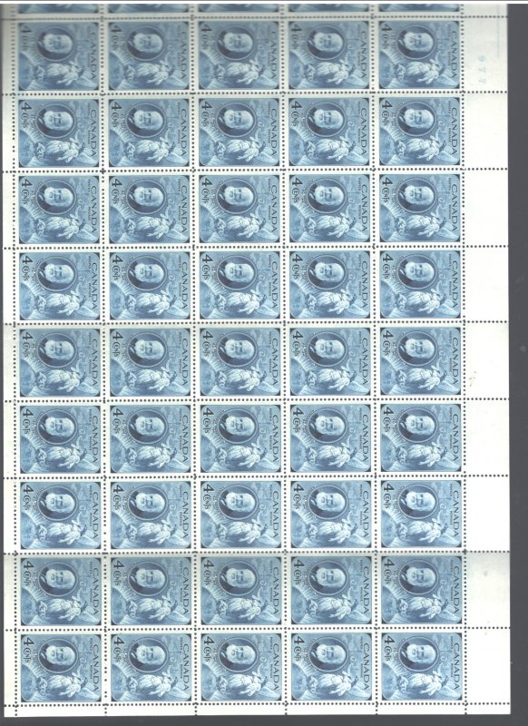 CANADA 1947 ALEX. G. BELL FULL SHEET (2 Vert.FOLDS) #274 MNH