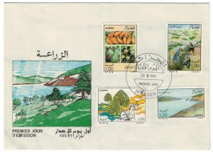 Algeria 1987 FDC Stamps Scott 853-856 Agriculture Fruits Irrigation Dam