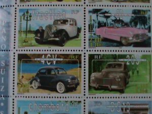 FRANCE 2000 SC#2770 WORLD FAMOUS NAME BRAND AUTOMOBILES-MNH -SHEET VERY FINE