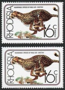 Rhodesia ZWE1064 1976 16c Cheetah Variety DOUBLE PRINTING U/M 