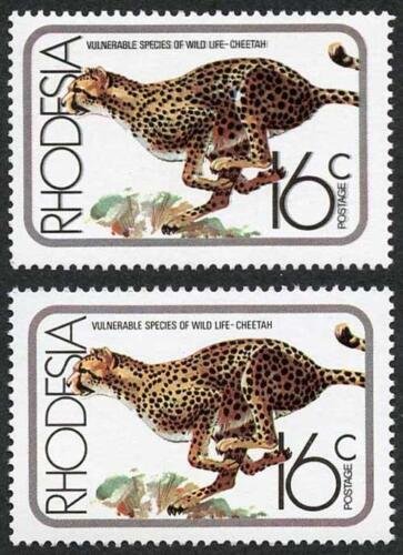 Rhodesia ZWE1064 1976 16c Cheetah Variety DOUBLE PRINTING U/M 