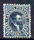 Canada 1859 Cartier 17c blue, short perf but fine colour ...