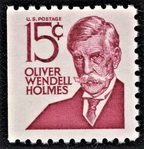 US 1288b MNH VF 15 Cent Oliver Wendall Holmes Mottled Tagging, Dull Gum