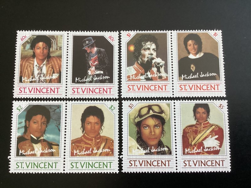 St. Vincent #894-97 Mint Pairs 1985 Michael Jackson