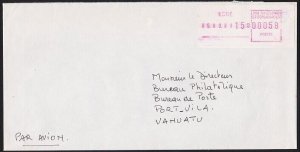 NEW CALEDONIA 1991 cover KONE to VANUATU with Frama meter..................A9996