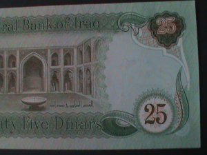 ​IRAQ-CENTRAL BANK OF IRAQ-25 DINARS-UN CIRCULATED-SMALL HORSES BANK NOTE-#4