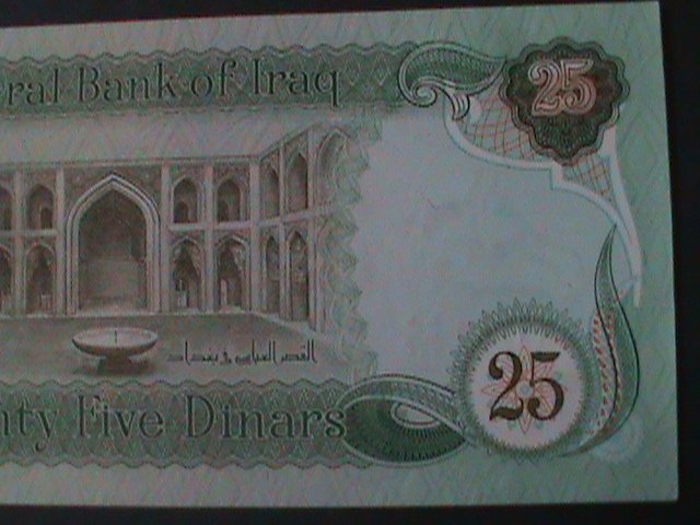 ​IRAQ-CENTRAL BANK OF IRAQ-25 DINARS-UN CIRCULATED-SMALL HORSES BANK NOTE-#4