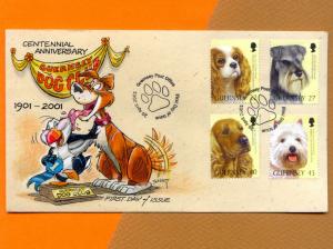 Guernsey Dog Show Centennial on Handcolored 'Puffin' FDC