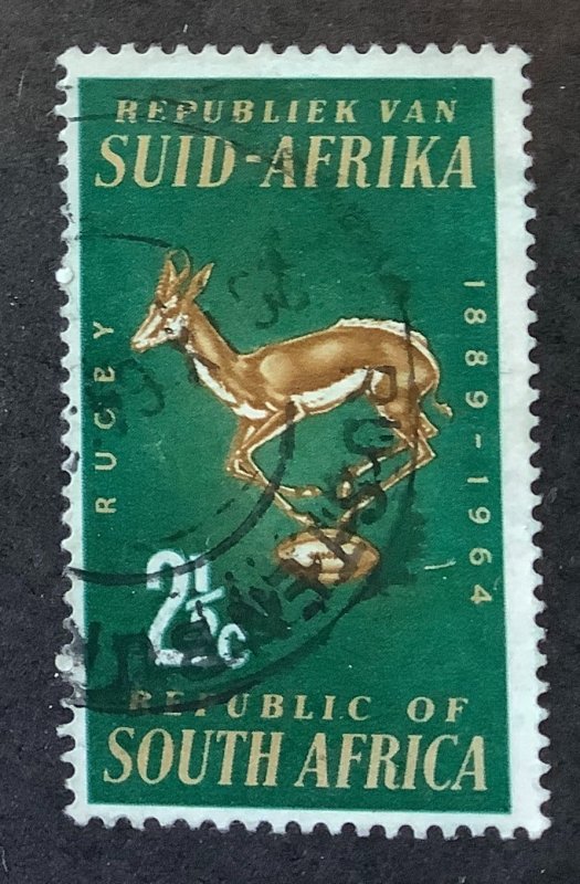 South Africa 1964 Scott 301 used - 2½c, Springbok Badge of Rugby Board