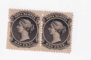 NOVA SCOTIA # 8-VF-MNH PAIR Q/VICTORIA 1cts CAT VALUE $80