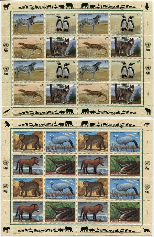 21 UN Endangered Species UNITED NATIONS Sheets Collection New York Geneva Vienna